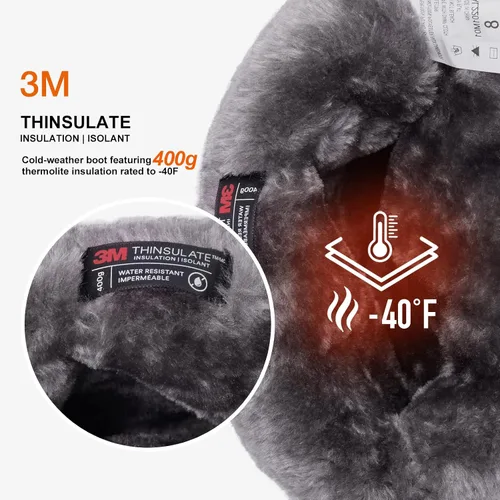 Miniatura 2 de ALEADER Botas de nieve para hombre, impermeables, aisladas, cálidas interiores, cómodas, para exteriores