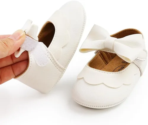 Miniatura 5 de Neband Zapatos de Vestir Mary Jane para Bebé Niña - Zapatos Planos Antideslizantes de Cuero PU Suave para Recién Nacidos e Infantes, para Fiestas