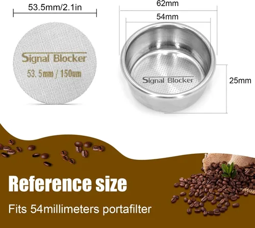Miniatura 3 de Filtro de café expreso para cesta de 2.126 in: cesta de filtro de café de 2 tazas se adapta a Breville y la mayoría de portafiltros de 2.126 in