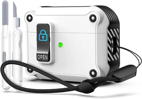 Miniatura 33 de R-fun - Funda para audífonos compatible con AirPods de 4.ª generación 2024, cubierta protectora de expulsión automática a prueba de caídas, puerto