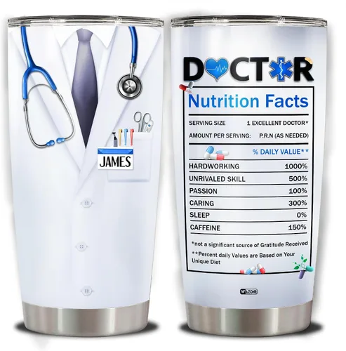 Miniatura 15 de WAZONE Vaso de acero inoxidable personalizado con datos nutricionales de baterista, 20 onzas, 30 onzas, nombre personalizado, con texto "I Play
