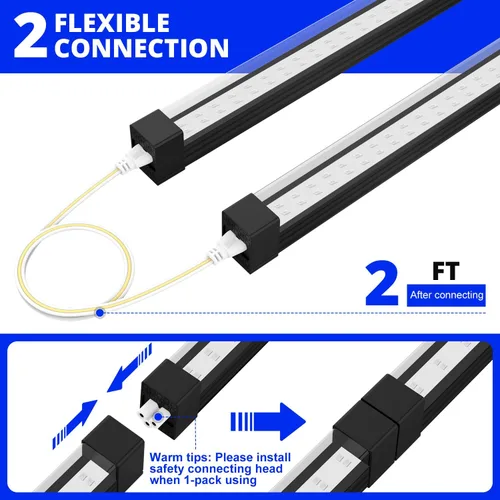 Miniatura 4 de Barra de luz negra 365 NM de 15 W y 1 pie, tira de luz negra UV para exhibición, luces LED negras enlazables con interruptor de encendido/apagado