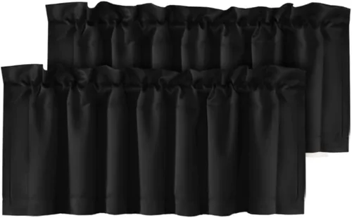 Miniatura 23 de H.VERSAILTEX - Cenefa térmica para ventana con dobladillo para barra, para oscurecer las habitaciones; ideales para la cocina, 52” x 18” Gris paloma