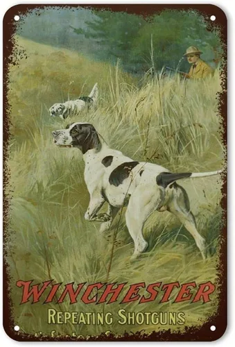Winchester Repeating Arms Co. - Cartel de metal retro vintage para decoración de pared para cafeterías, bares, restaurantes, pubs, cuevas de hombre,