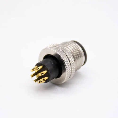 Miniatura 3 de Elecbee m12 conector 8 Pin recto macho overmoldeado soldadura taza sin blindaje un código macho recto 8pin m12 conector