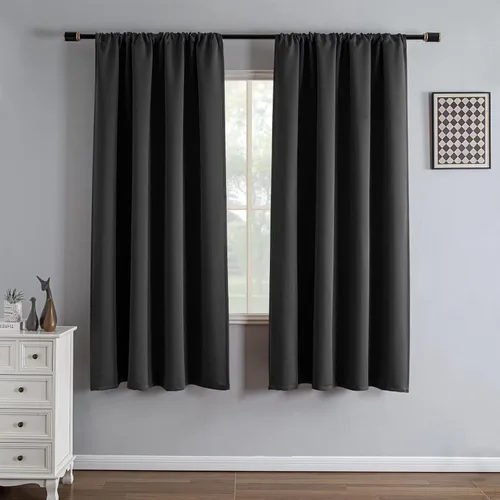 Miniatura 50 de IGEMAEVE Cortinas 100% opacas de 108 pulgadas de largo para dormitorio, juego de 2 paneles de cortinas opacas con bolsillo para barra y pestaña