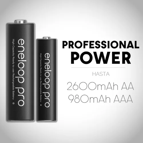 Miniatura 5 de Paquete de alimentación de alta capacidad Panasonic Eneloop Pro 4 AA Incluye 4 baterías eneloop(r) xx aa precargadas