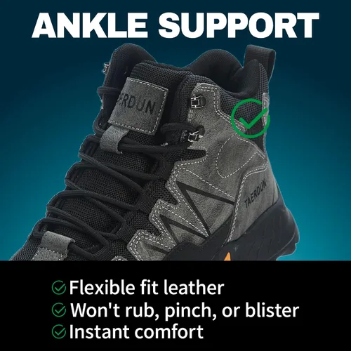 Miniatura 7 de Botas de trabajo con punta de acero para hombre, botas de seguridad para hombres con antideslizantes, zapatos de trabajo cómodos para construcción