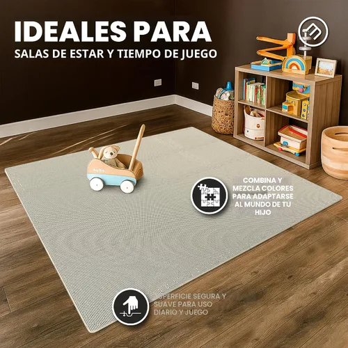 Miniatura 12 de bemaxx Juego de alfombrillas de gimnasio, 18 piezas de baldosas de espuma EVA entrelazadas (12.6 x 12.6 x 0.4 pulgadas), 18 pies cuadrados Arena