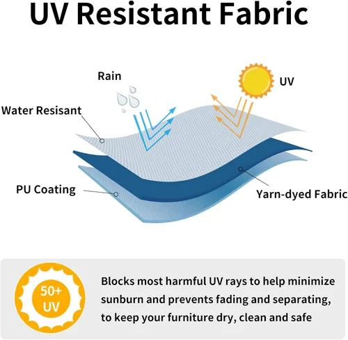 Miniatura 2 de Easy-Going Funda impermeable para silla de patio, resistente a los rayos UV, para exteriores, resistente a la intemperie, con costuras selladas