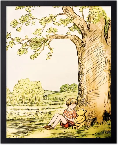 Miniatura 53 de Poster Master Póster de ilustración vintage, impresión de paisaje retro, regalo para bebé, niño, mapa de madera de 100 acres, oso, cerdo, animal