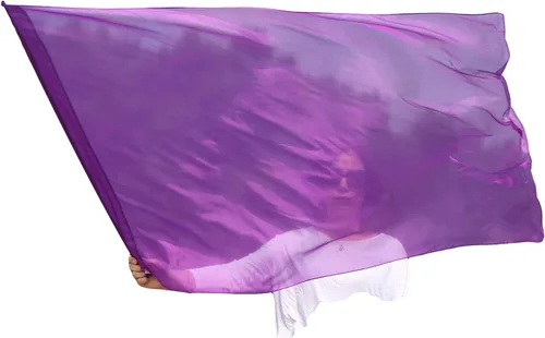 Miniatura 22 de Winged Sirenny Banderas flexibles de alabanza porfética de adoración de danza, serpentina rectangular de 50 pulgadas (luna azul)
