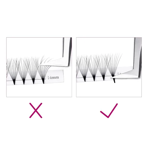 Miniatura 6 de FADLASH Extensiones de pestañas postizas en abanico con base puntiaguda 10D, extensiones de pestañas postizas de tallo medio, extensiones