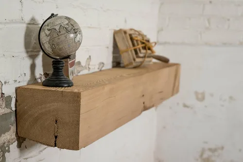 Miniatura 3 de Modern Timber Craft Mantel rústico para chimenea con viga de granero de corte de sierra, hecho a mano de madera de granero recuperada certificada