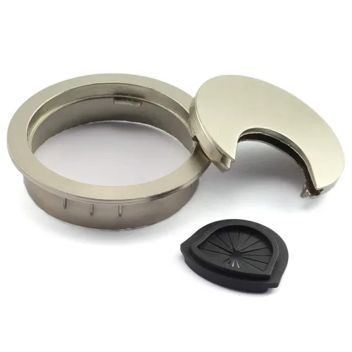 Miniatura 4 de HJ Garden Ojales de escritorio de metal de 2 pulgadas (1.969 in) para administrar y ocultar el cable de alambre, cubierta de agujero para cables