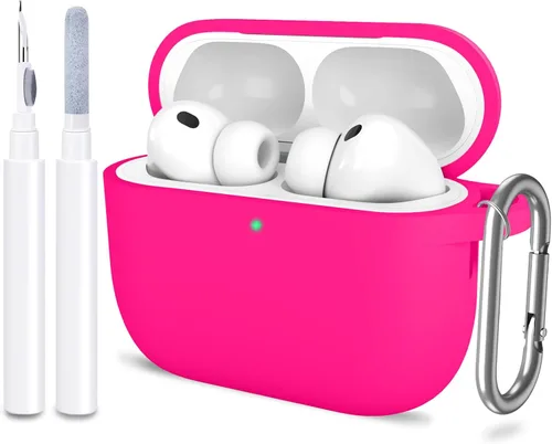 Miniatura 8 de Funda para AirPods Pro 3 con limpiador y protector de silicona suave con llavero para mujeres y hombres, funda para Apple AirPods Pro de 3ª Claro