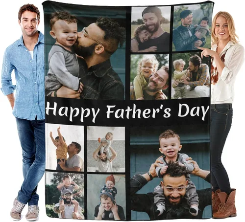 Miniatura 19 de Manta personalizada para el día del padre con foto, regalos personalizados para papá, papá, abuelo, papá, cumpleaños, Navidad