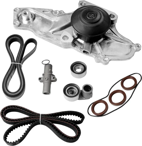 Miniatura 11 de Kit de correa de distribución del motor con bomba de agua Compatible con Honda Civic HX EX LX GX DX 1.7L L4 SOHC 16V 2001-2005 Reemplaza #
