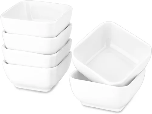 Miniatura 9 de DELLING Juego de cuencos de cerámica ultra fuertes de 3 onzas, cuencos de salsa de inmersión negros/platos para salsa de tomate, soja, barbacoa
