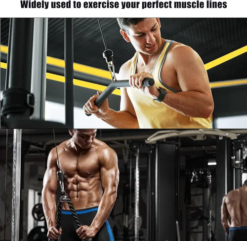 Miniatura 7 de NQEUEPN Cable de polea de fitness de 196 pulgadas, cables de repuesto ajustables para gimnasio en casa, sistema de poleas, cuerda de alambre