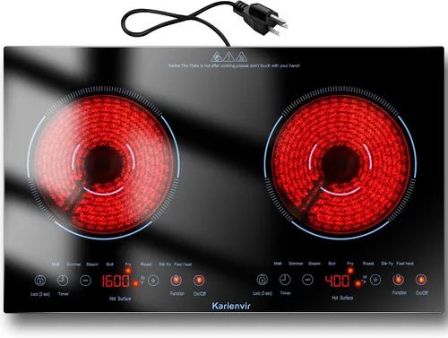 Miniatura 15 de Placa de cocción eléctrica empotrable de 30 pulgadas Karienvir, placa de cocción de 5 quemadores de 8500W, perilla antideslizante y control táctil