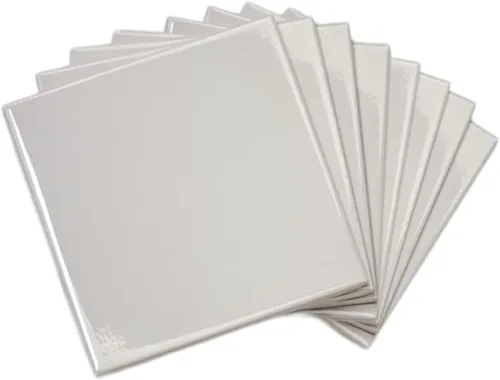 Miniatura 10 de Tenedos Azulejo de pared de cerámica brillante de 6 x 6 para baño y cocina, fácil de limpiar, duradero, diseño cuadrado clásico, caja de 8 piezas