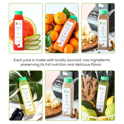 Miniatura 2 de Raw Fountain, limpieza de jugo de proteína de 3 días, limpieza desintoxicante cruda totalmente natural, frutas prensadas en frío, verduras, sabor