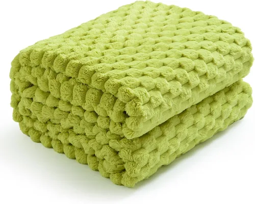 Miniatura 17 de Excervent - Manta de franela de lana de 50 x 70 pulgadas, mantas decorativas hexagonales de jacquard peludas para el hogar, camping y viajes, súper