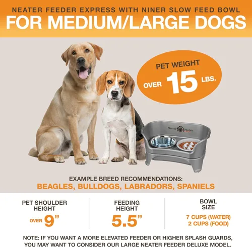 Miniatura 5 de Neater Feeder Express Cuencos para Perros a Prueba de Desorden Elevados para Razas Medianas y Grandes – Fabricado en EE. UU. – Comedero Lento
