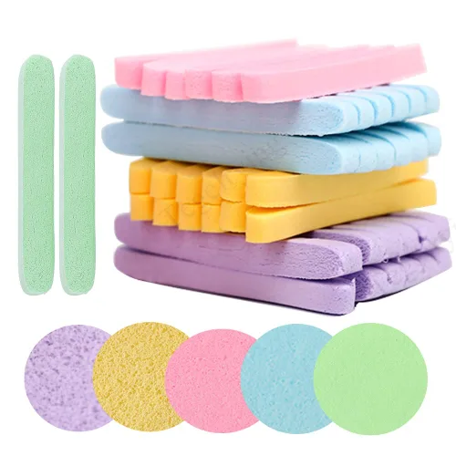 Miniatura 13 de Esponja facial comprimida, 120 unidades PVA profesional eliminación de maquillaje profesional esponjas de lavado facial esponjas de spa limpieza Azul
