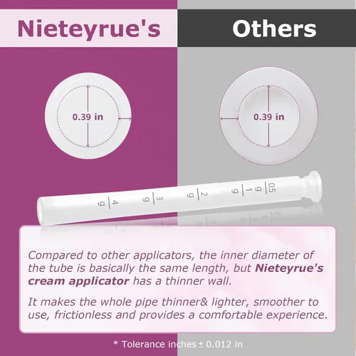 Miniatura 6 de Nieteyrue Aplicadores vaginiales de plástico para crema (40 paquetes) Versión actualizada y marcas de dosificación envueltas individualmente que se