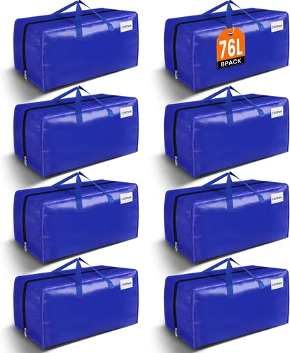 BlissTotes Bolsas de mudanza, suministros de mudanza resistentes y bolsas de almacenamiento, bolsas de embalaje extragrandes, cajas con bolsillos