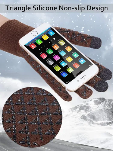 Miniatura 4 de SATINIOR 4 pares de guantes de invierno para pantalla táctil, guantes cálidos para mensajes de texto, guantes elásticos antideslizantes para adultos