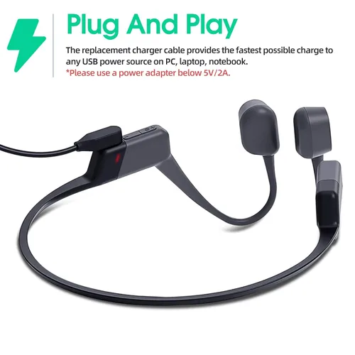 Miniatura 4 de Paquete de 2 cables de carga AfterShokz para Aeropex AS800 y OpenRun Pro y Mini - Cable de carga magnético de 3 pies