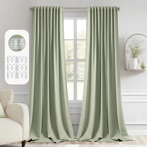 Miniatura 68 de MIULEE Cortinas opacas con pestaña trasera de 63 pulgadas de largo, juego de 2 paneles para sala de estar, dormitorio, privacidad, bolsillo