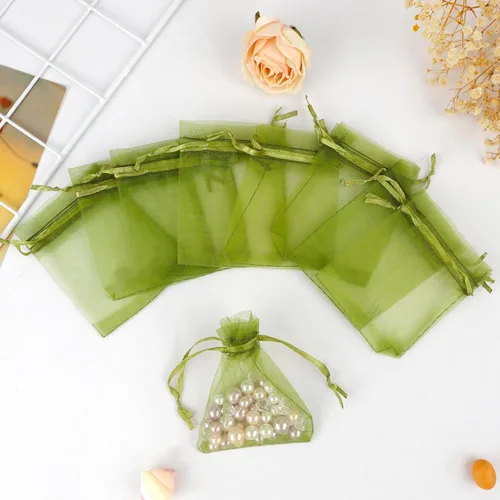 Miniatura 5 de BOEIAC Bolsas de organza, bolsas de organza transparente, 50 unidades, pequeñas bolsas de organza con cordón de 3 x 4 pulgadas, bolsas de regalo