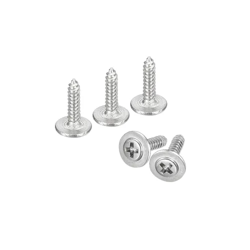 Miniatura 31 de uxcell ST3x6mm Phillips Pan Head Tornillo Autorroscante con Arandela, 100 piezas - Tornillo de madera de acero inoxidable 304 rosca completa (plata)