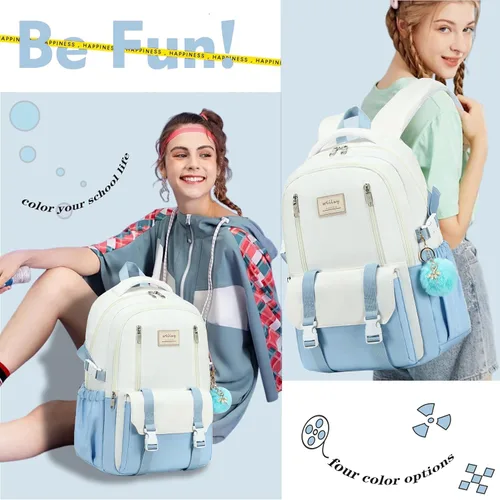 Miniatura 2 de Caoroky knight Mochila de viaje para laptop para mujeres y niñas, mochila de escuela primaria y secundaria, mochilas universitarias, mochila Azul