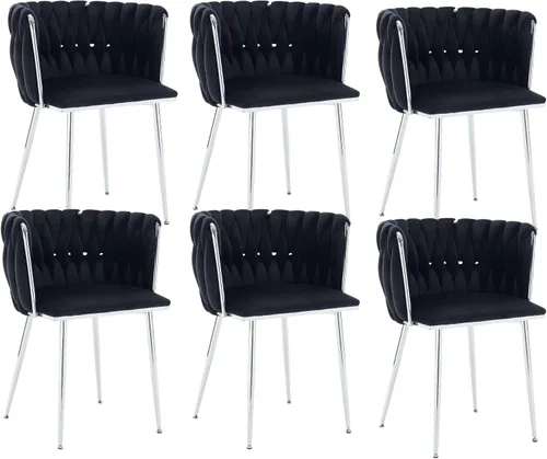 Miniatura 33 de Juego de 2 sillas de comedor de terciopelo, sillas tapizadas tejidas para sala de estar, sillas modernas de cocina y comedor, sillas decorativas