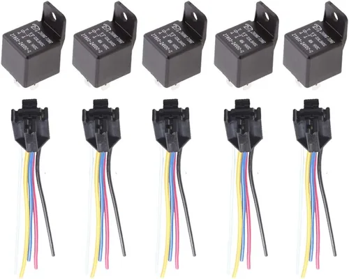 Miniatura 8 de Cable conector para relé de auto, de E Support, 12 V, 30 A, 40A, 60A, 80A SPST, SPDT 4 pines, 5 unidades 30A 4Pin SPST