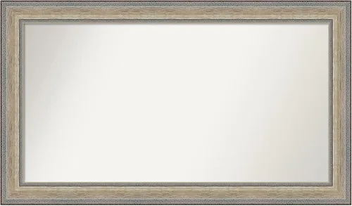 Miniatura 301 de Amanti Art Espejo de baño plateado para sobre fregadero, 28 x 47 pulgadas, espejo rectangular de plata imperial, marco de madera tradicional de gran