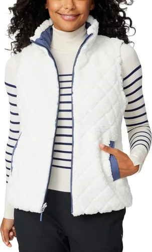 Miniatura 3 de Free Country Chaleco reversible acolchado de forro polar sherpa ligero con bolsillos con cremallera, chaleco de invierno para damas, aventura