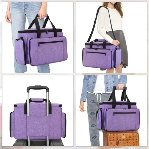 Miniatura 7 de LUXJA Estuche para máquina de coser con almohadilla extraíble, funda de viaje para máquina de coser y accesorios