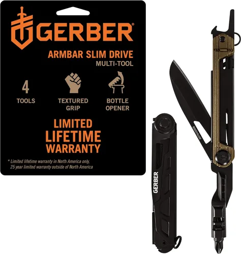 Miniatura 9 de Gerber Gear Armbar Slim Drive Cuchillo de bolsillo EDC multiherramienta con destornillador, abrebotellas, ónix