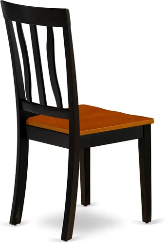 Miniatura 11 de East West Furniture AVAT7-BLK-W Juego de mesa de comedor moderno de 7 piezas consta de una mesa de madera ovalada con hoja de mariposa y 6 sillas