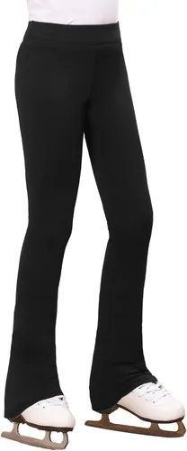 Stelle Pantalones de patinaje artístico para niña, leggings de patinaje sobre hielo, forro polar cálido, ropa de entrenamiento