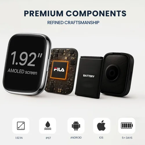 Miniatura 4 de Reloj inteligente FILA para hombres y mujeres (responder/realizar llamadas), reloj de fitness de 1.95" con monitor de frecuencia cardíaca/sueño