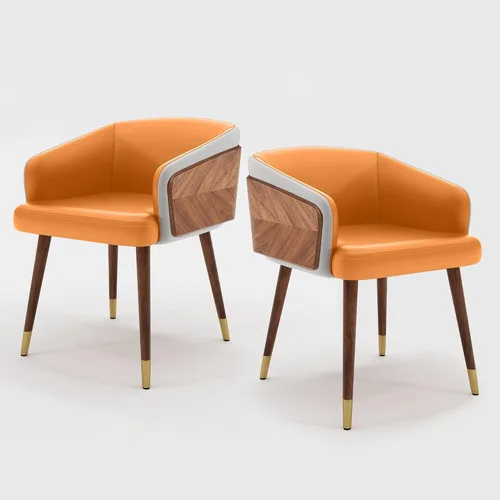 Miniatura 11 de ARTPLAN Juego de 2 sillas de comedor, sillas decorativas tapizadas de tela para sala de estar, sillas de brazo para muebles de interior del hogar