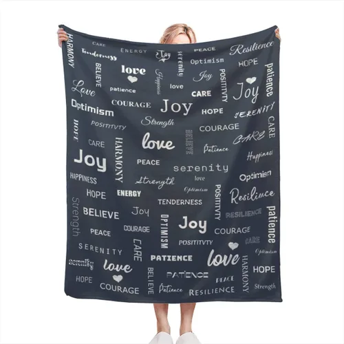 Miniatura 23 de Manta curativa, manta de regalo para mujeres y hombres, cálido regalo inspirador, manta de forro polar suave con energía positiva, comodidad, amor