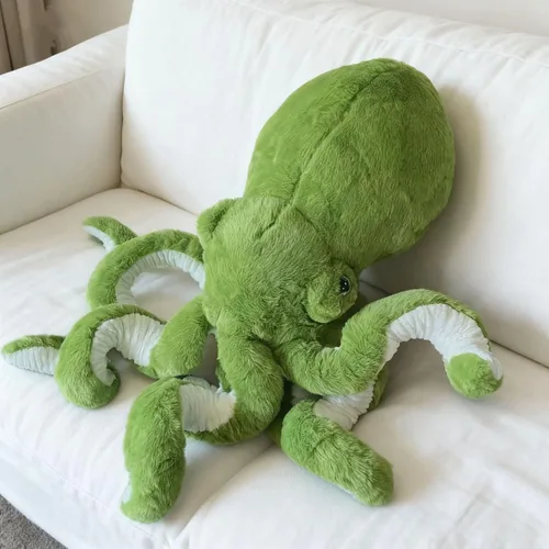 AIRROAD Pulpo gigante de peluche (verde) de 36 pulgadas de largo, tacto súper suave, libera la presión del trabajo y la vida, para niños y adultos.